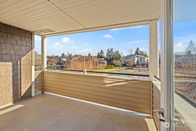 a view of a balcony with an outdoor space