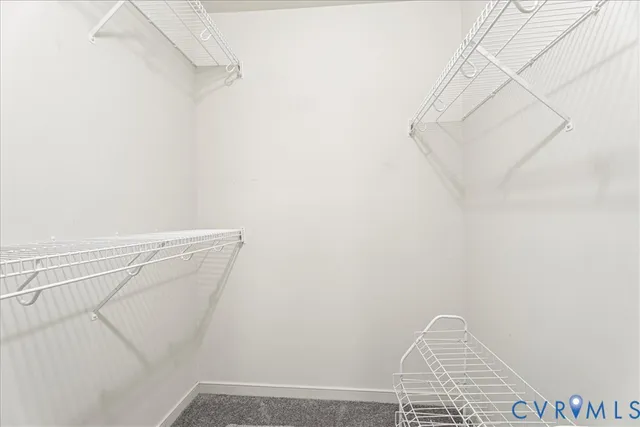 a view of small space with racks on the wall