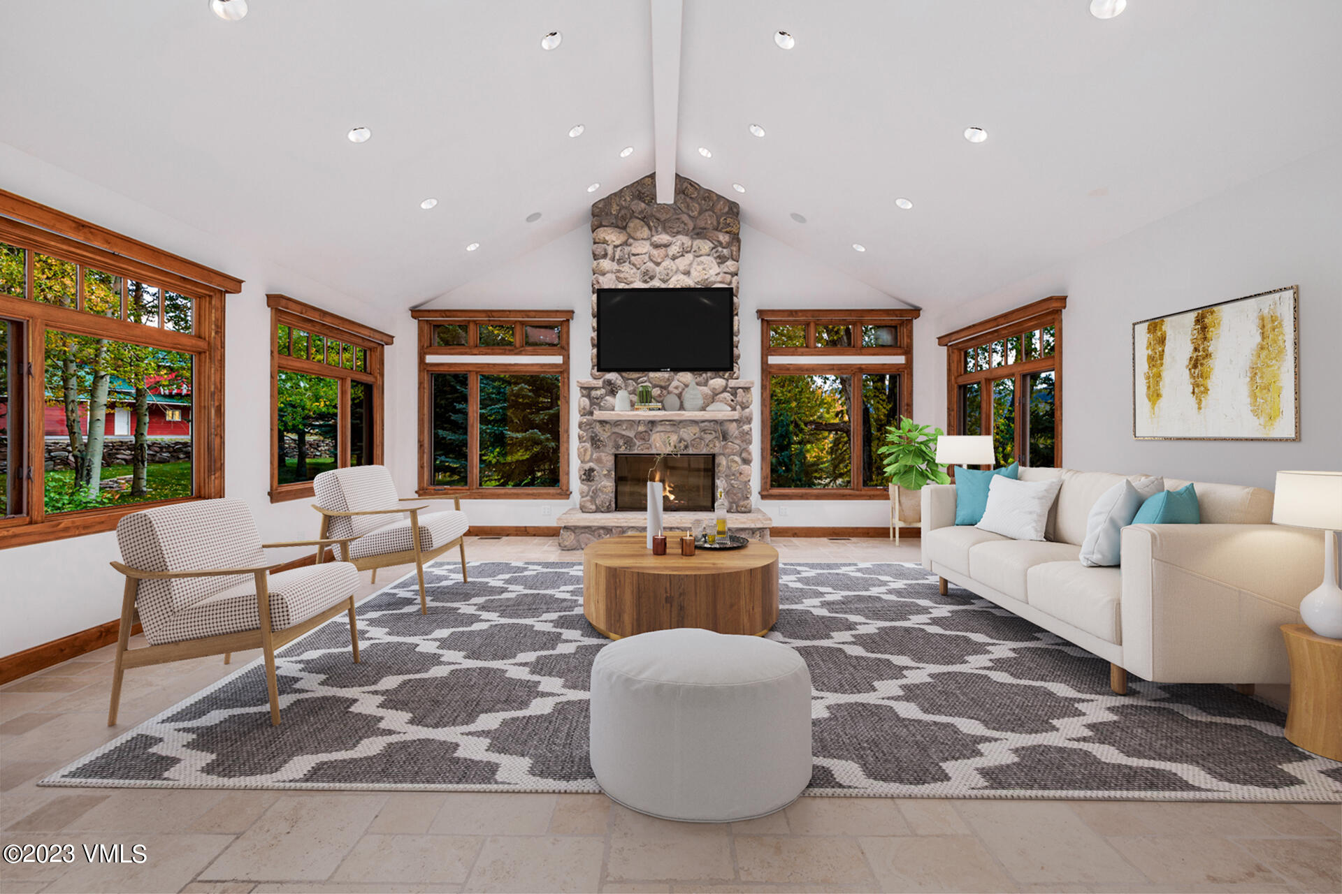 983 Beard Creek Road Edwards, CO 81632 - Photo 10 of 29 a living room with fireplace furniture and a fireplace