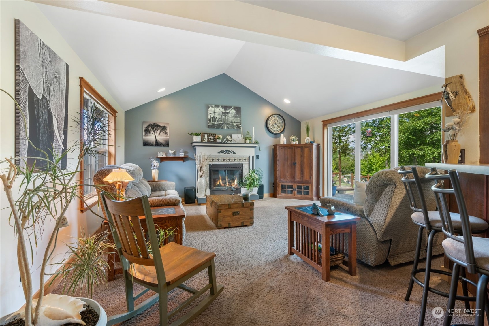 916 McLeod Road Bellingham, WA 98226 - Photo 2 of 40 a living room with furniture fireplace and large windows