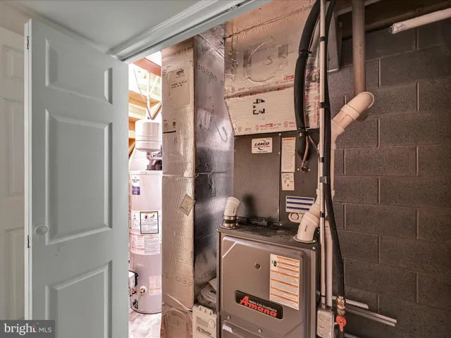 a close view of water heater room