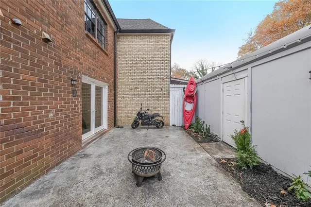 a view of a garage with rack and plants