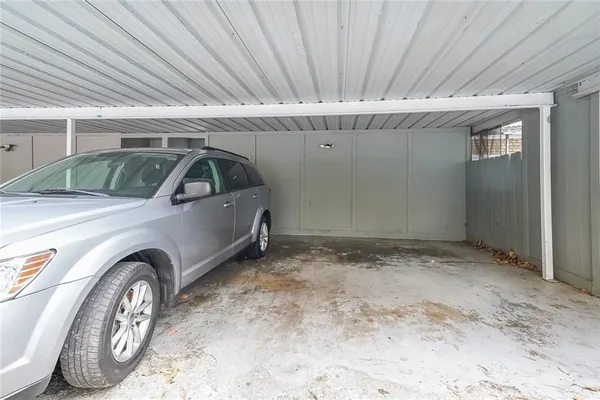 a car parked in garage