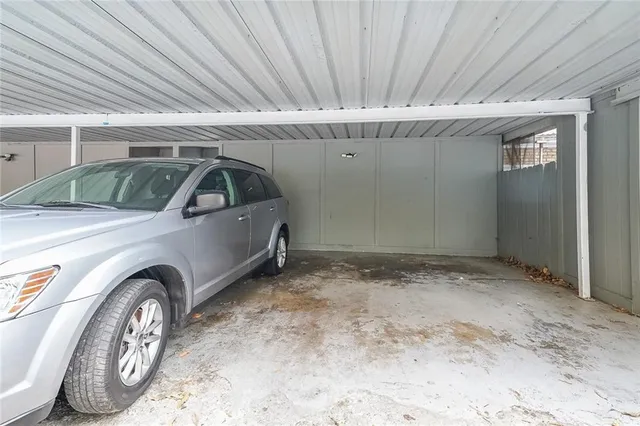 a car parked in garage