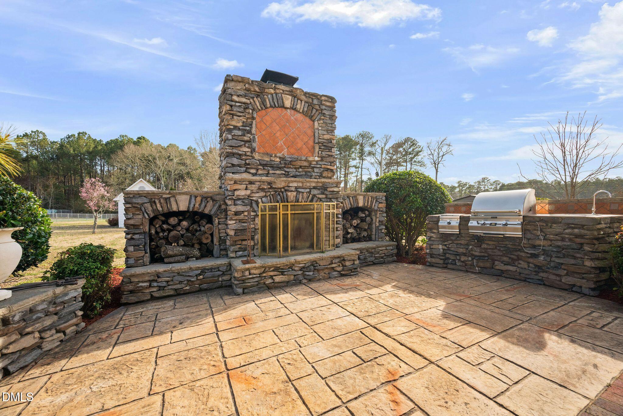 5223 Center Church Road Sanford, NC 27330 - Photo 8 of 54 Stone Patio & Fireplace