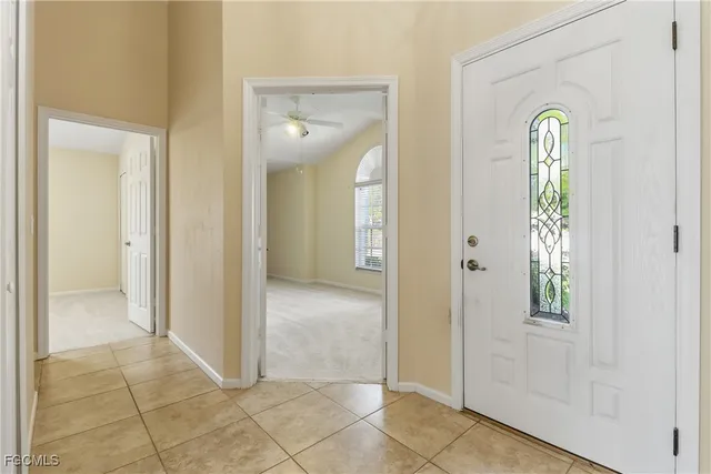 an empty room with windows