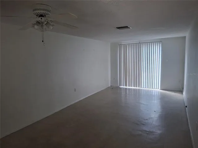 an empty room with a window