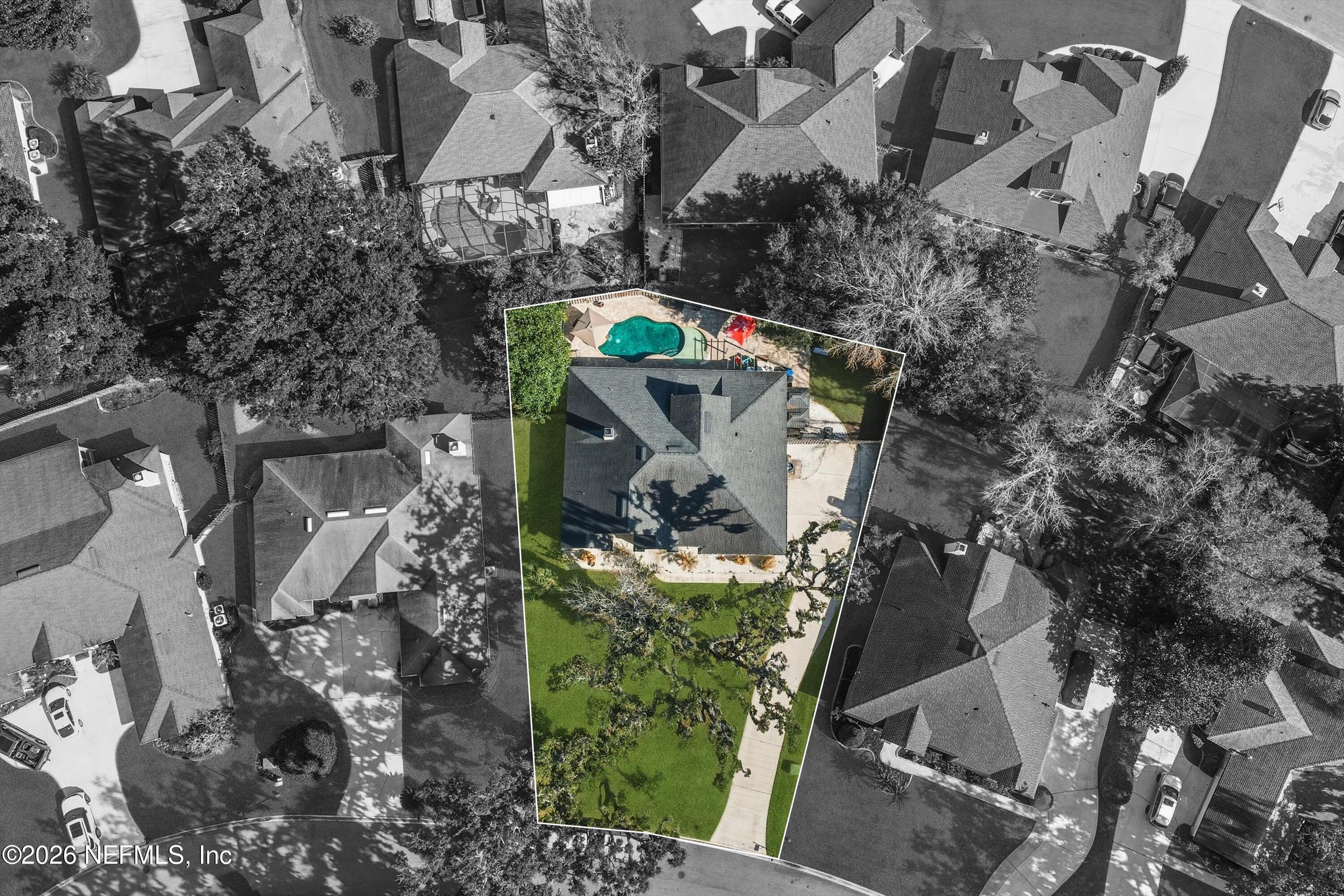 2918 Grande Oaks Way Fleming Island, FL 32003 - Photo 47 of 54 a aerial view of a house with a yard and large trees