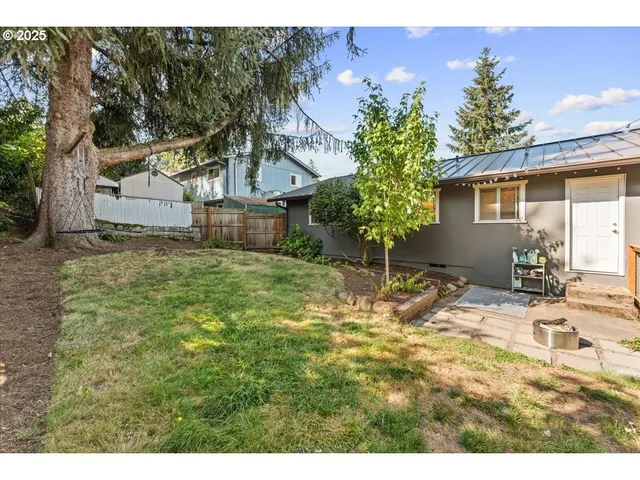 a view of a house with a back yard