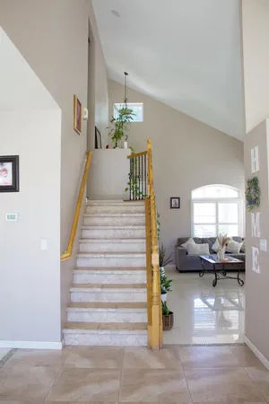 a living room with furniture