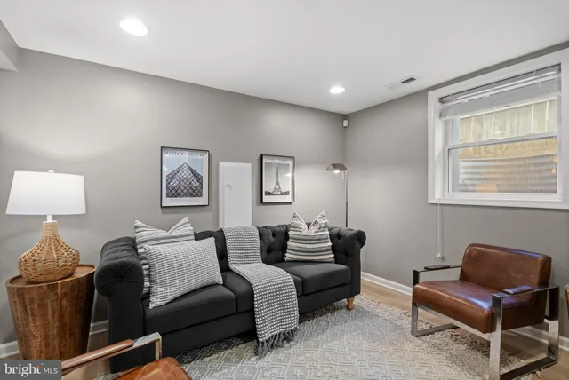 a living room with furniture