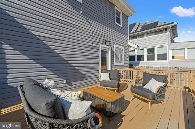 a backyard of a house with seating space