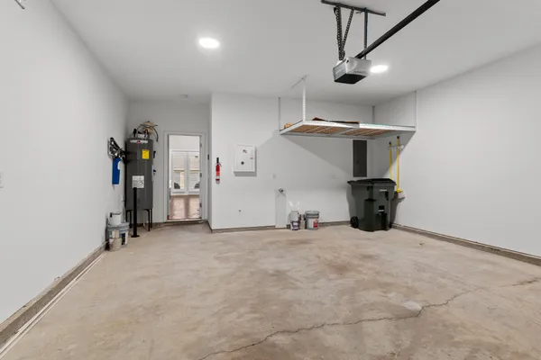 a view of a garage with furniture