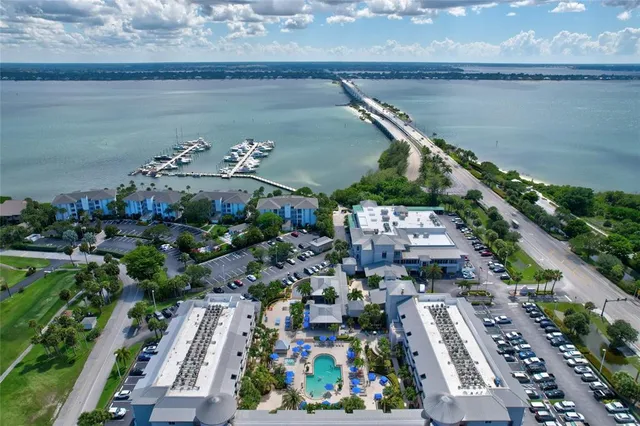 a view of a city and a lake