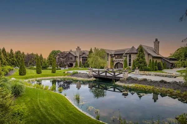 a view of swimming pool with yard and outdoor seating