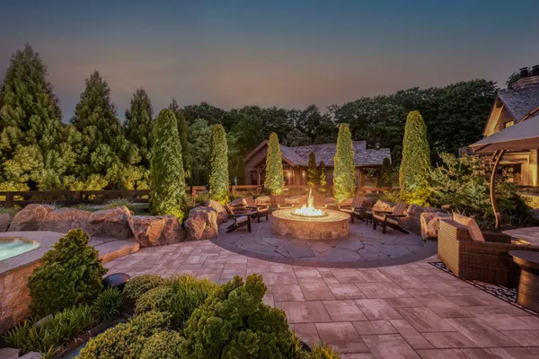 a view of a chairs and tables in the patio