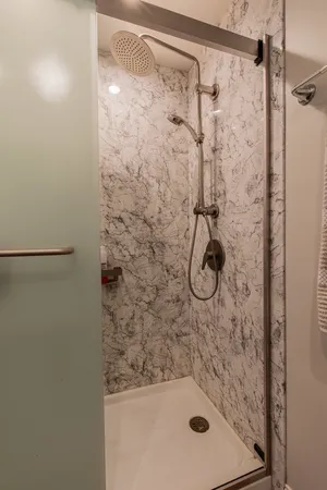 a bathroom with a shower