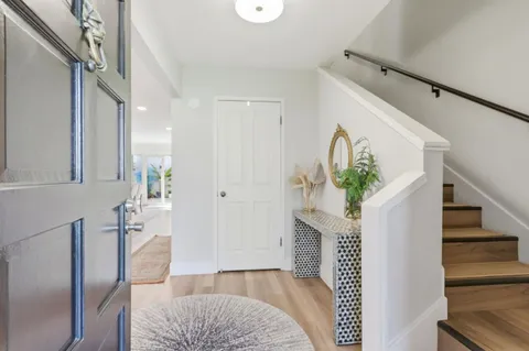 a view of a hallway with entryway