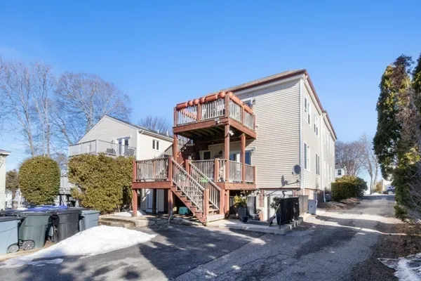 a view of a house with a street