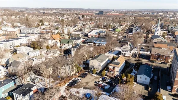 an aerial view of a city