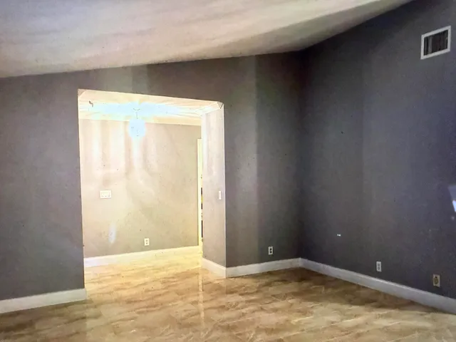 a view of a room with a window