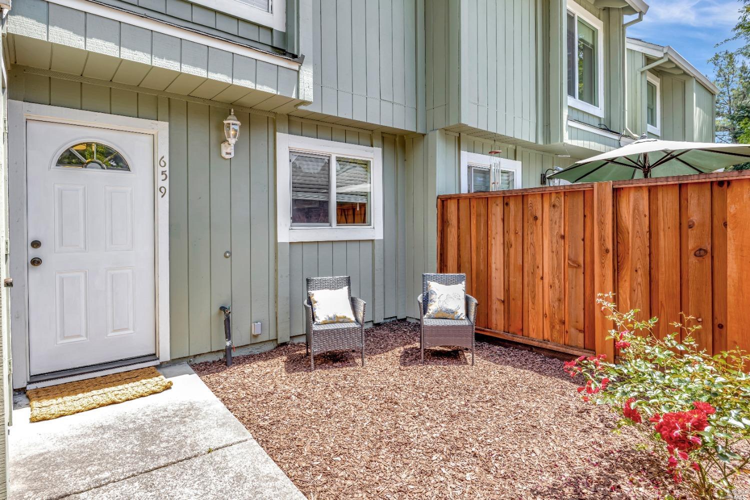 a backyard of a house