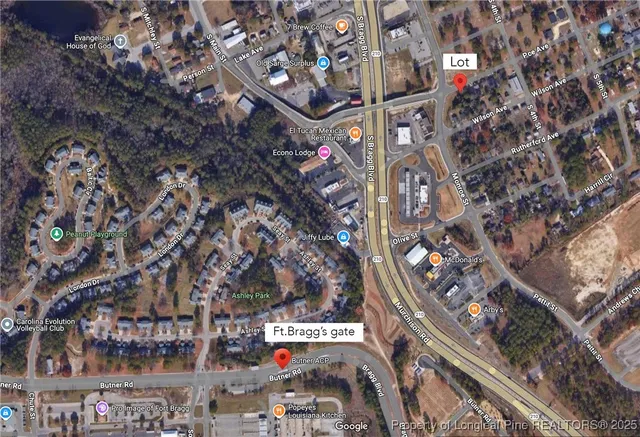 a city street view with tall buildings