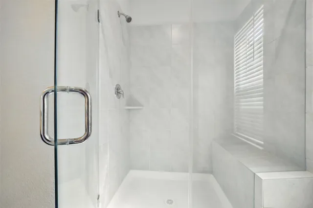 a bathroom with a shower