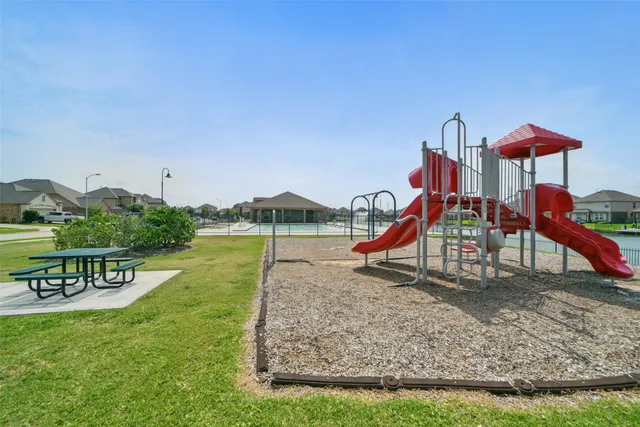 a view of a park with slide