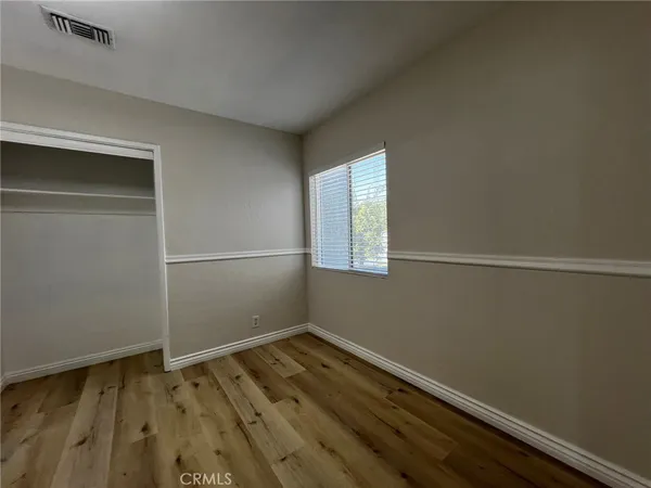an empty room with a workbench