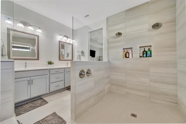 a kitchen with lots of counter top space and appliances