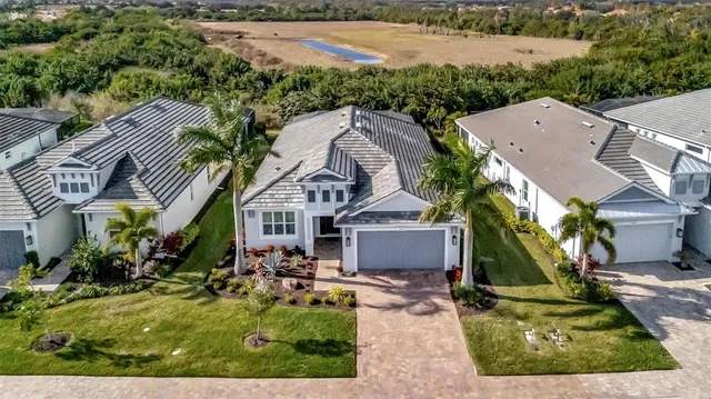 an aerial view of a house