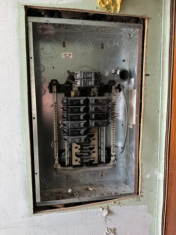 a close view of water heater room