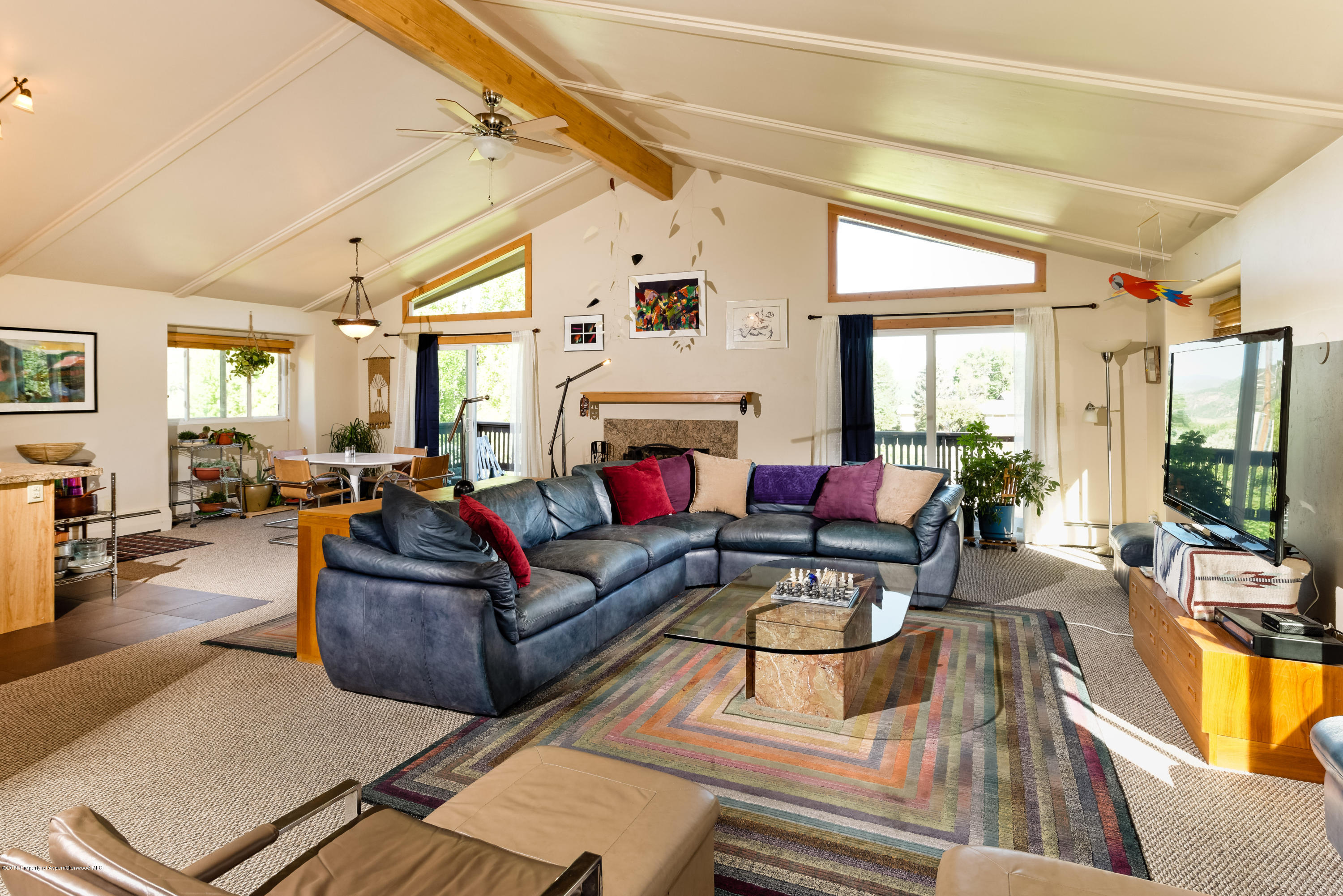 336 Holland Hills Road Basalt, CO 81621 - Photo 2 of 17 a living room with furniture fireplace and a flat screen tv