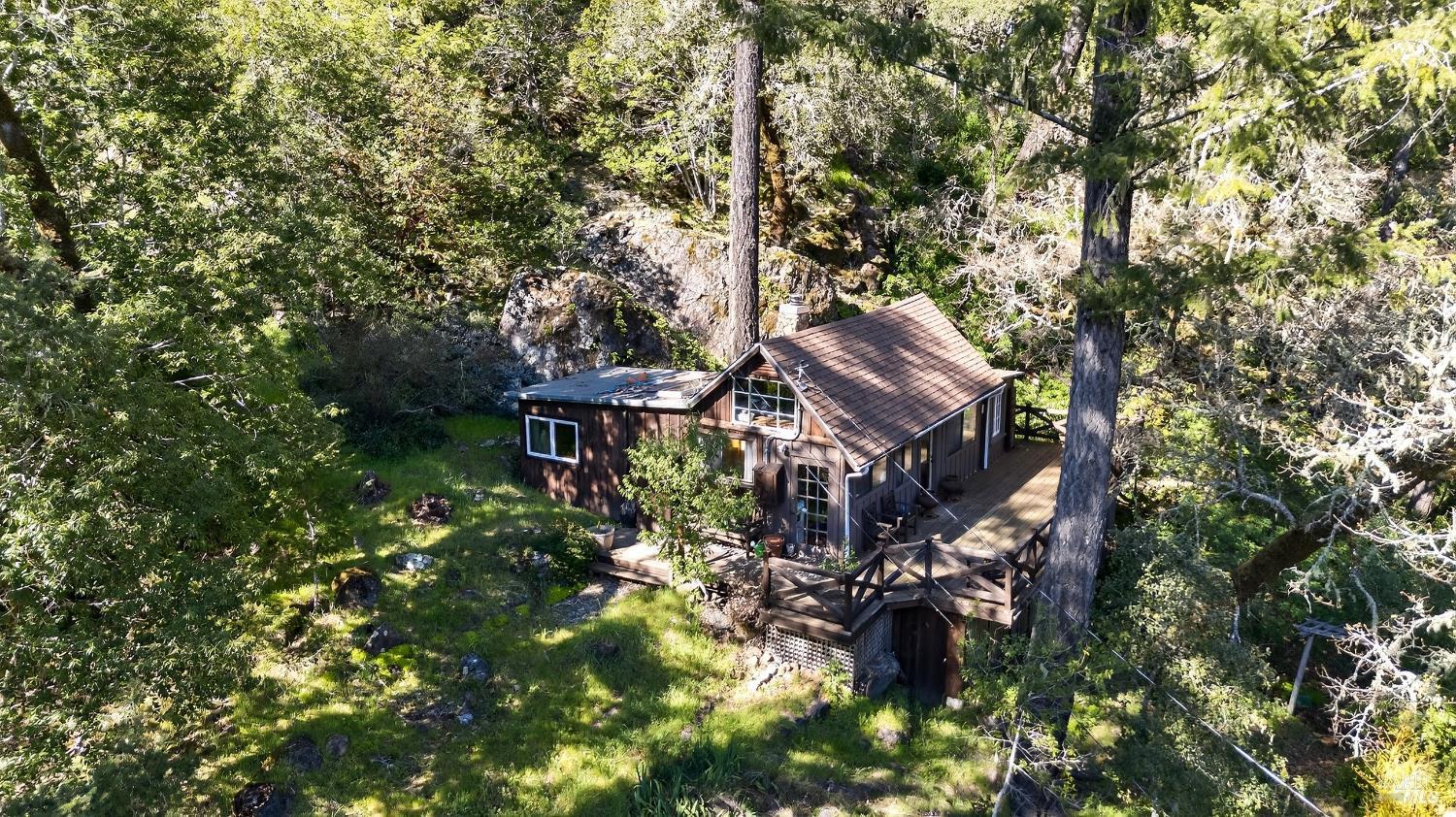 5925 Austin Creek Road Cazadero, CA 95421 - Photo 19 of 21 a view of a house with a tree