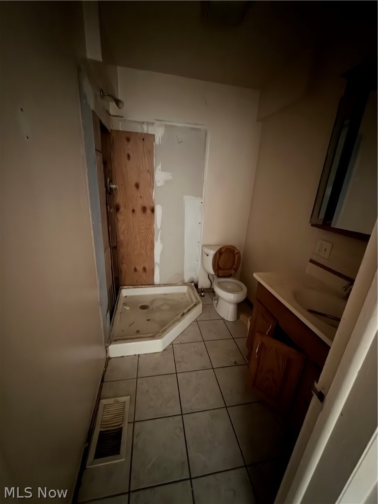 55060 National Road Bridgeport, OH 43912 - Photo 5 of 14 Bathroom with vanity, a shower stall, and light tile patterned floors