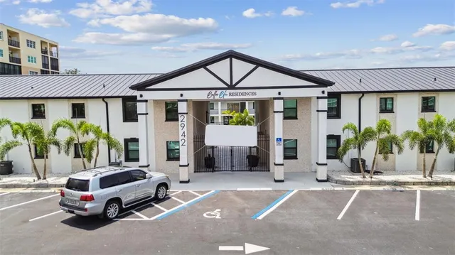 a view of a city with an ocean view