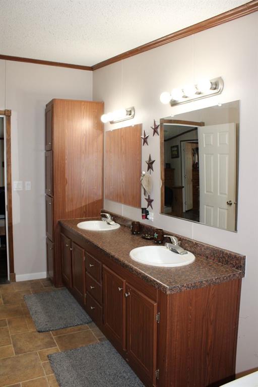 10780 County Road 3707 Wills Point, TX 75169 - Photo 25 of 34 a bathroom with a granite countertop sink and a mirror