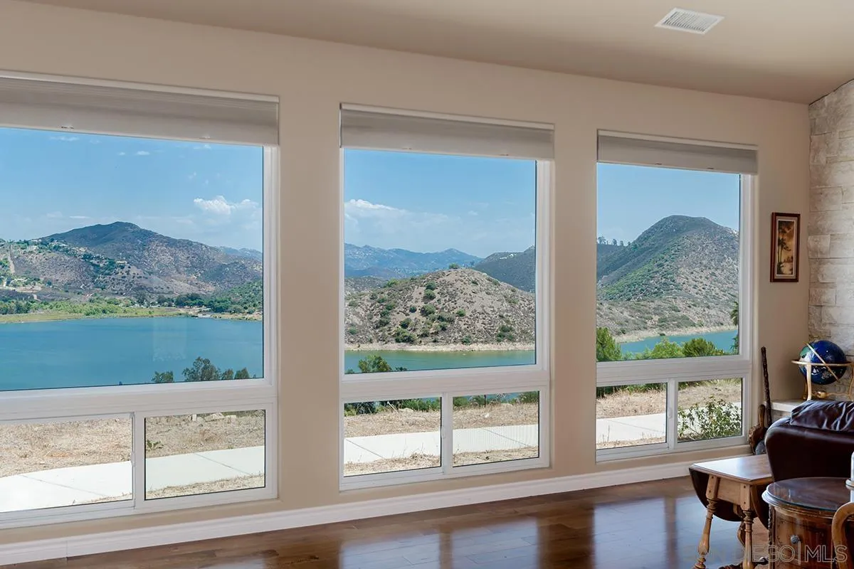 a view of a window with lake view