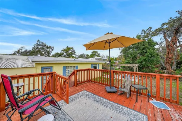 a view of an outdoor sitting space
