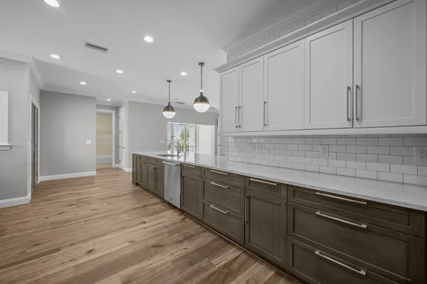 a view of a room with a large window