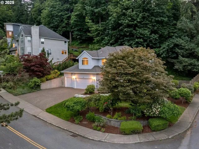an aerial view of a house