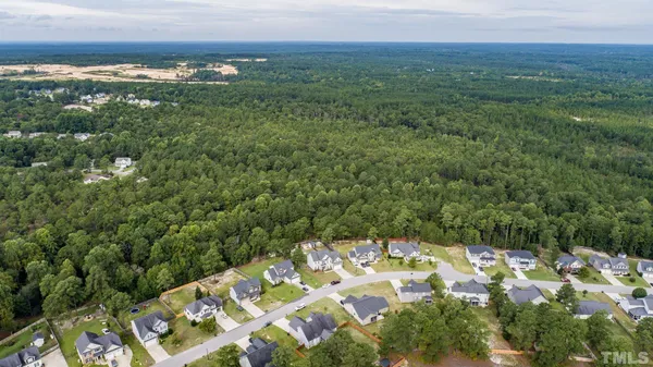 a view of a big yard with lots of green space