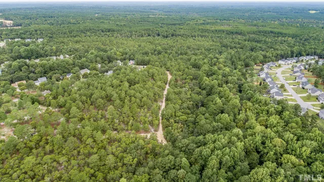 a view of a field of grass and trees