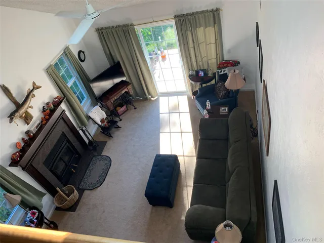 a living room with a wooden floor