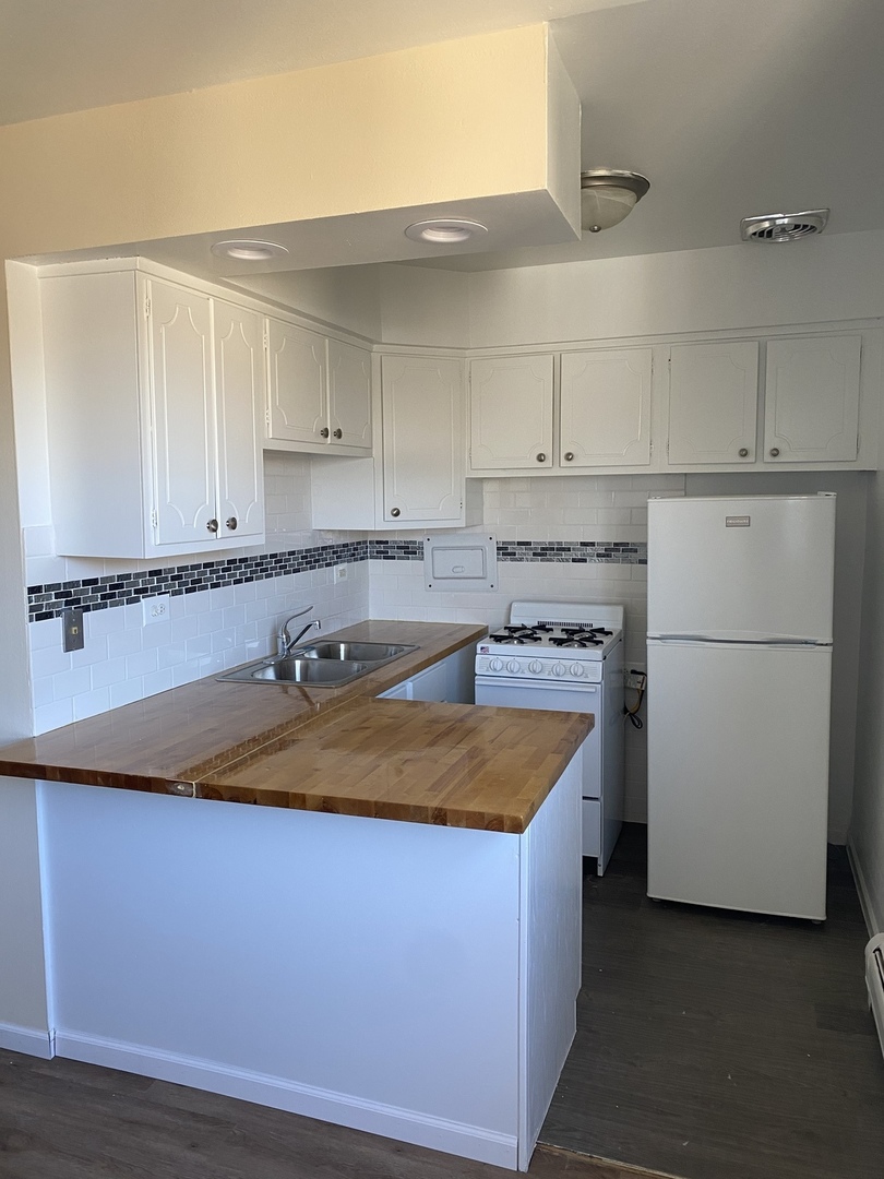 1025 West Hollywood Avenue, Unit 218 Chicago, IL 60660 - Photo 4 of 10 a kitchen with a stove and a refrigerator