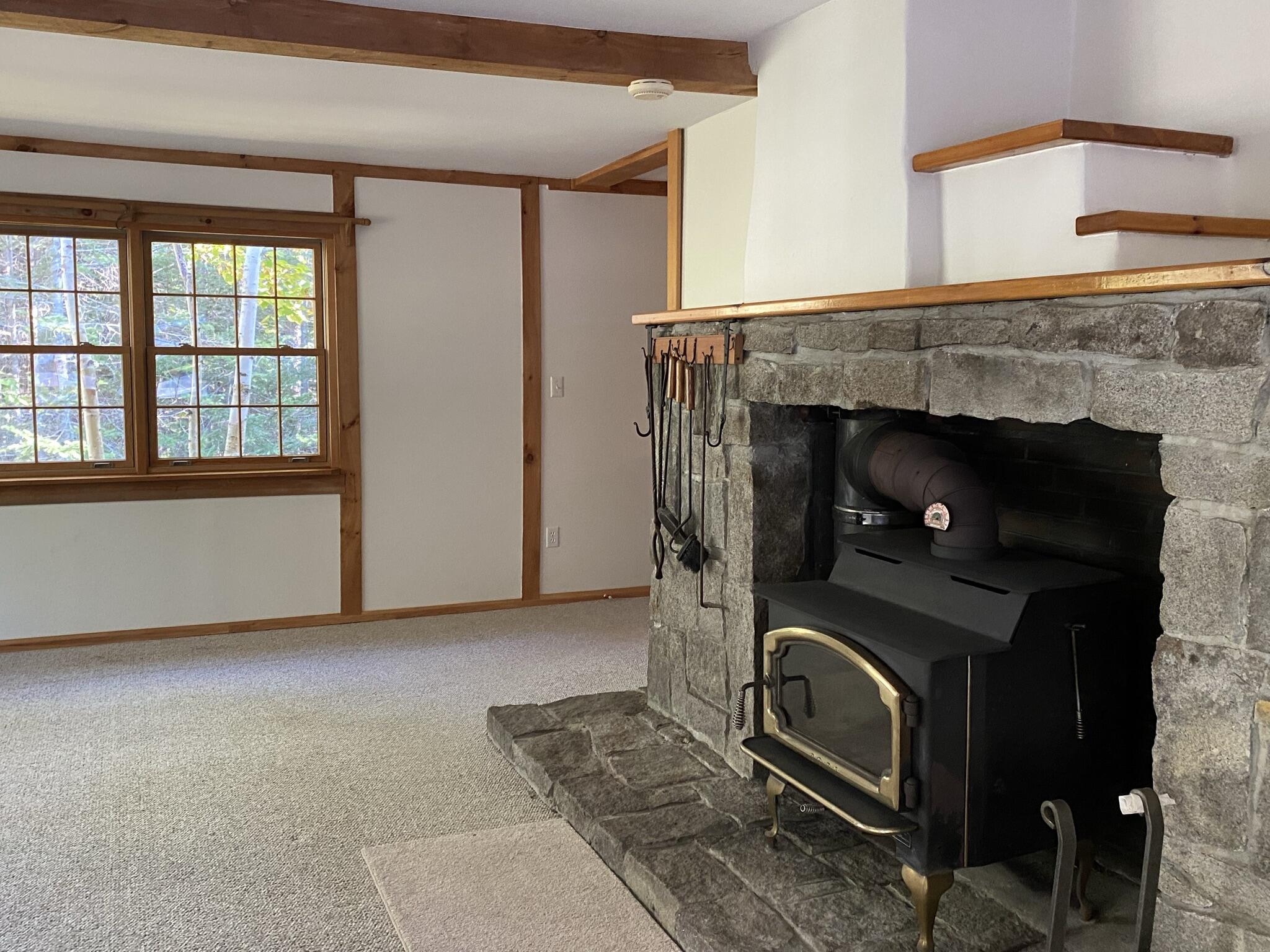910 Castine Road Orland, ME 04472 - Photo 28 of 47 LR stove in granite fireplace