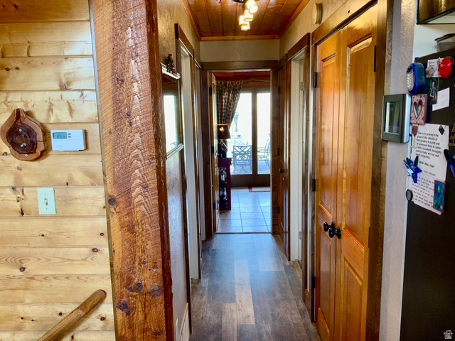76 Highway 118 Monroe, UT 84754 - Photo 49 of 76 Corridor featuring dark wood-style flooring and wood ceiling
