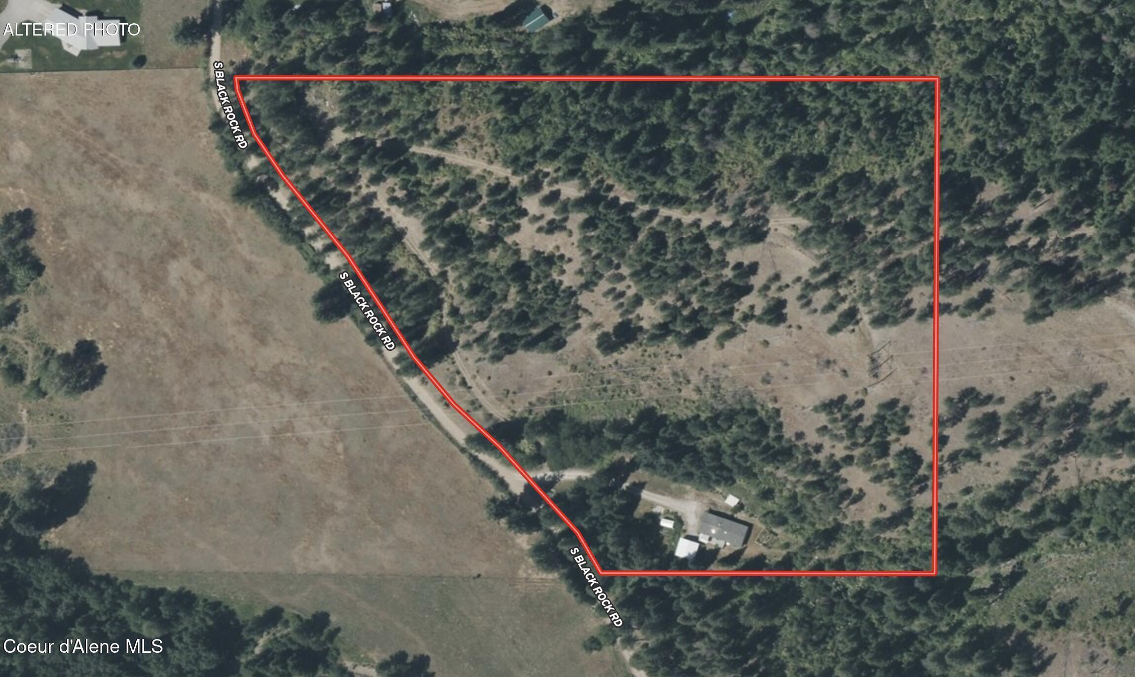18924 South Black Rock Road Cataldo, ID 83810 - Photo 2 of 37 AERIAL CLOSE W/ PARCEL LINES