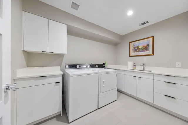 a view of gallery with wooden floor